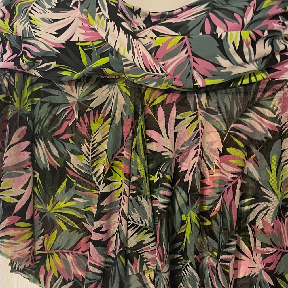 Tropical Leaf Print bathing suit top only